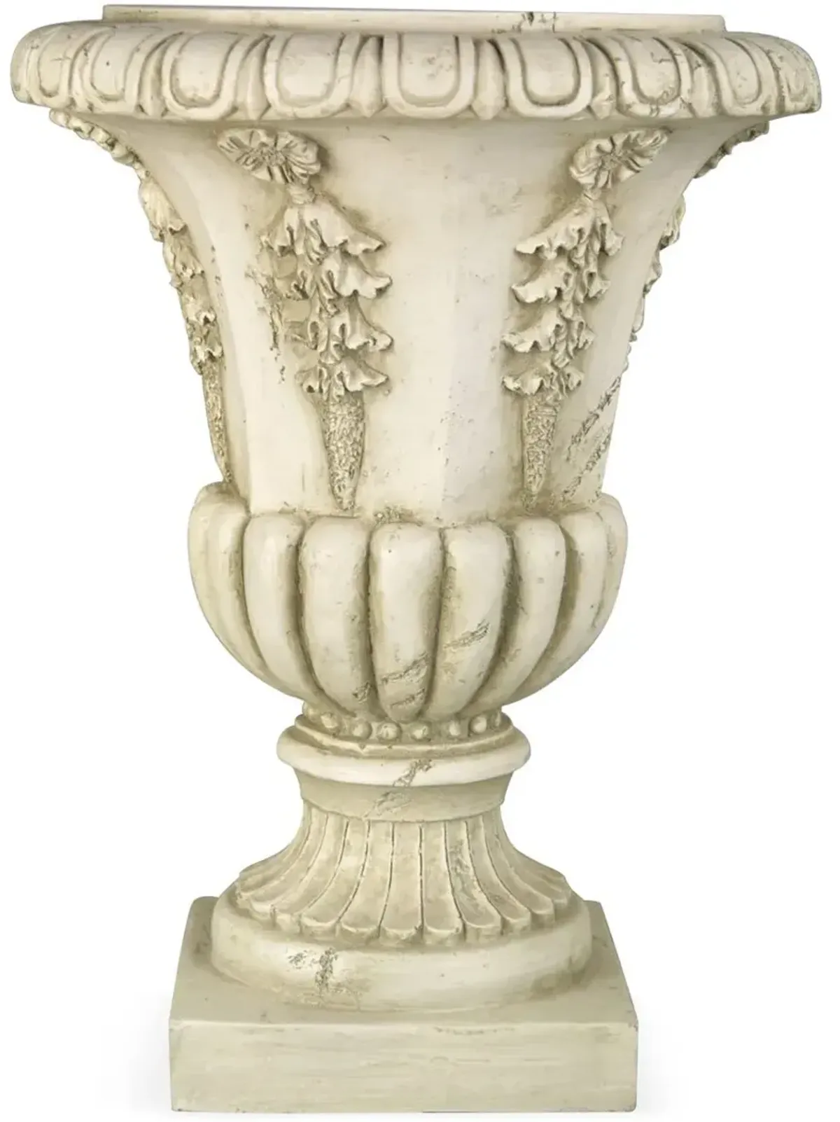 18" Six-Sided Urn, Antiqued Stone