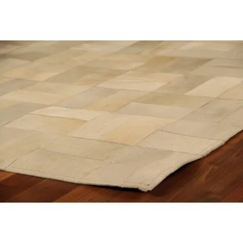 Stitched Cobblestone Hide Rug - Ivory - Exquisite Rugs - Ivory