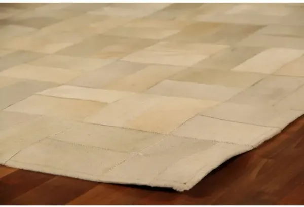 Stitched Cobblestone Hide Rug - Ivory - Exquisite Rugs - Ivory