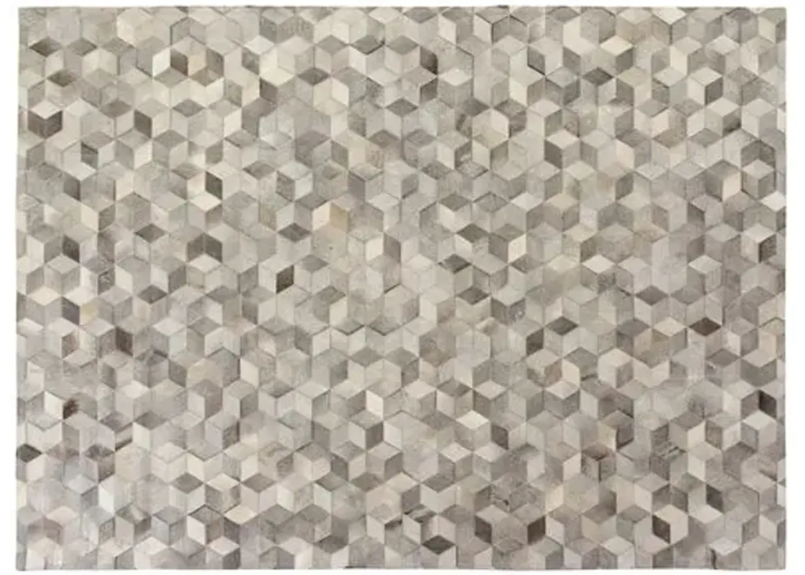 Stitched Blocks Hide - Silver - Exquisite Rugs - Gray - Gray - 11'6"x14'6"