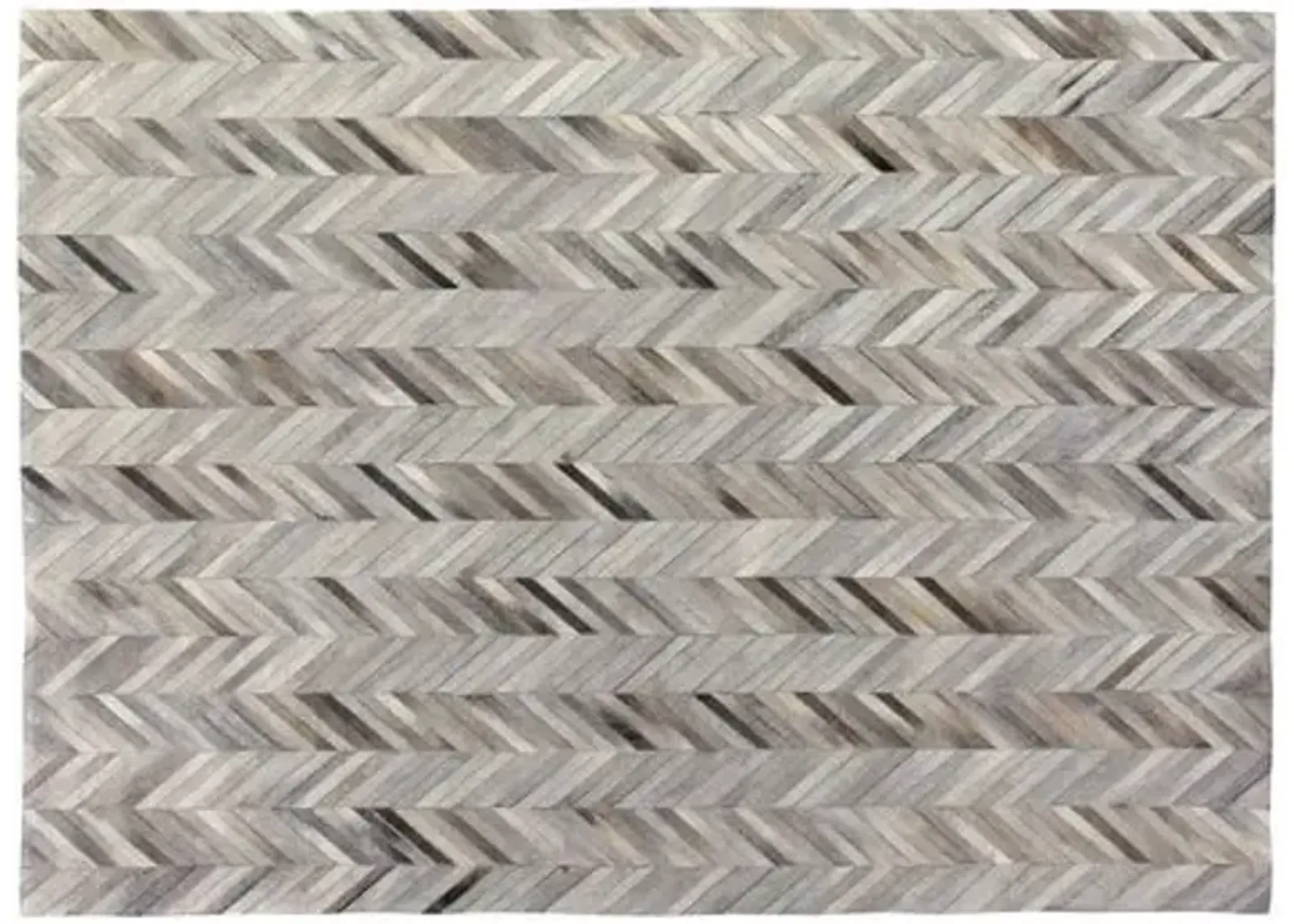 Stitched Herringbone Hide Rug - Silver - Exquisite Rugs - Gray - Gray