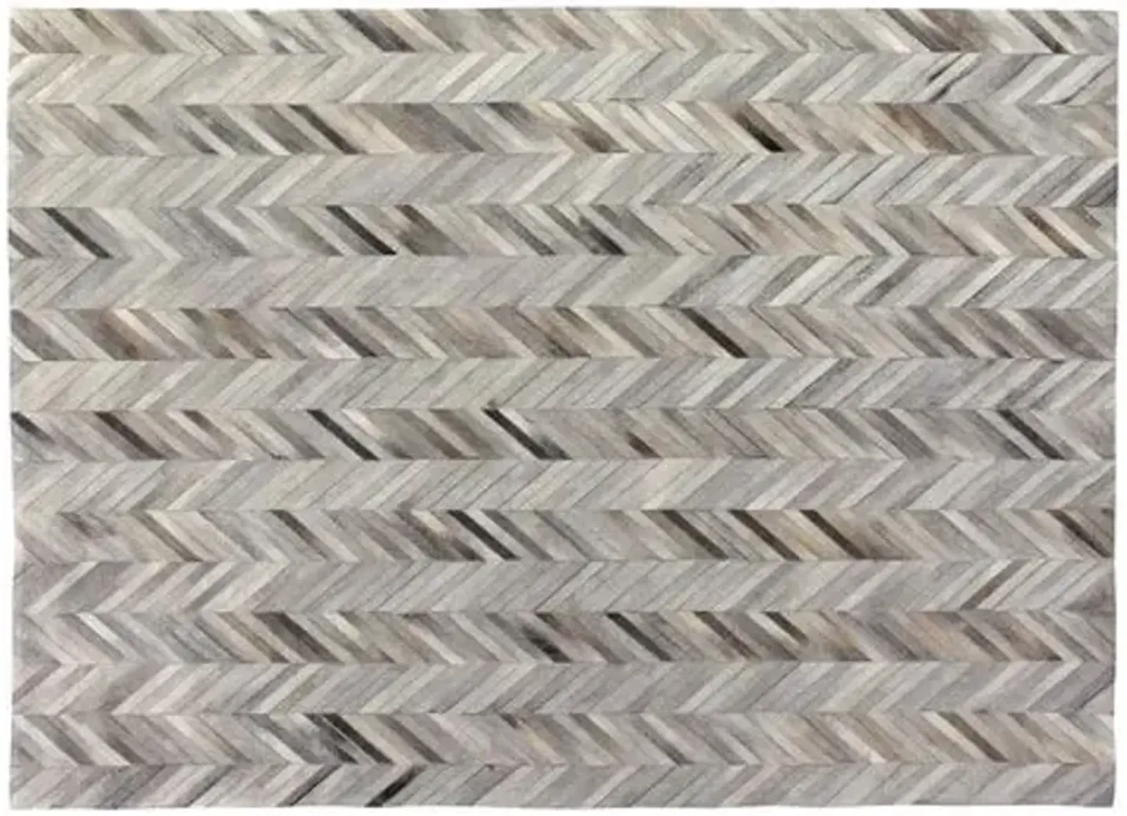 Stitched Herringbone Hide Rug - Silver - Exquisite Rugs - Gray - Gray