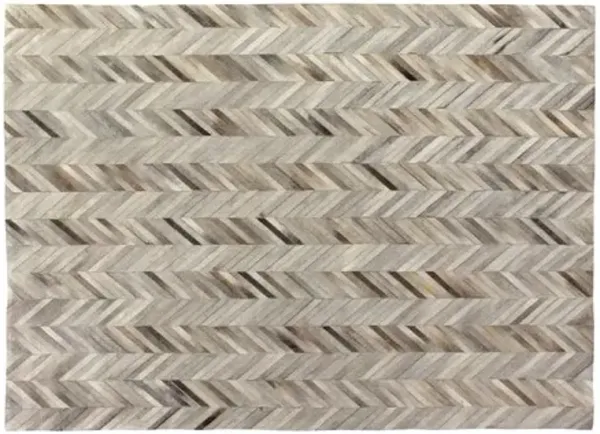 Stitched Herringbone Hide Rug - Silver - Exquisite Rugs - Gray - Gray