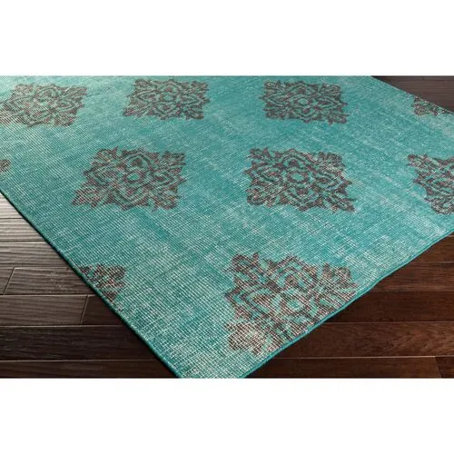 Zana Flat-Weave Rug - Blue - Blue