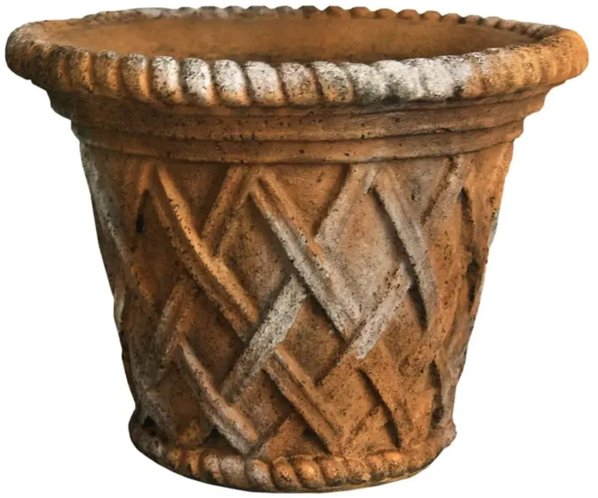 15" Lattice Pot, Autumn Rose