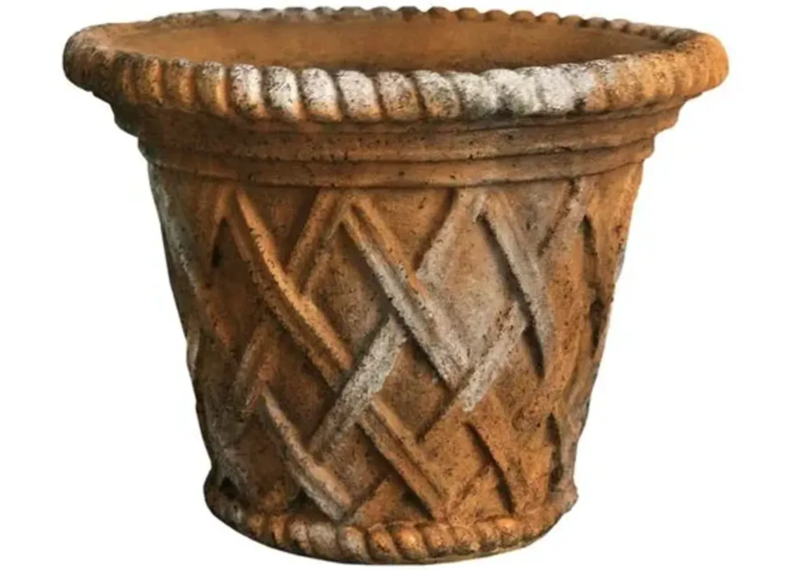 15" Lattice Outdoor Pot - Autumn Rose - Brown