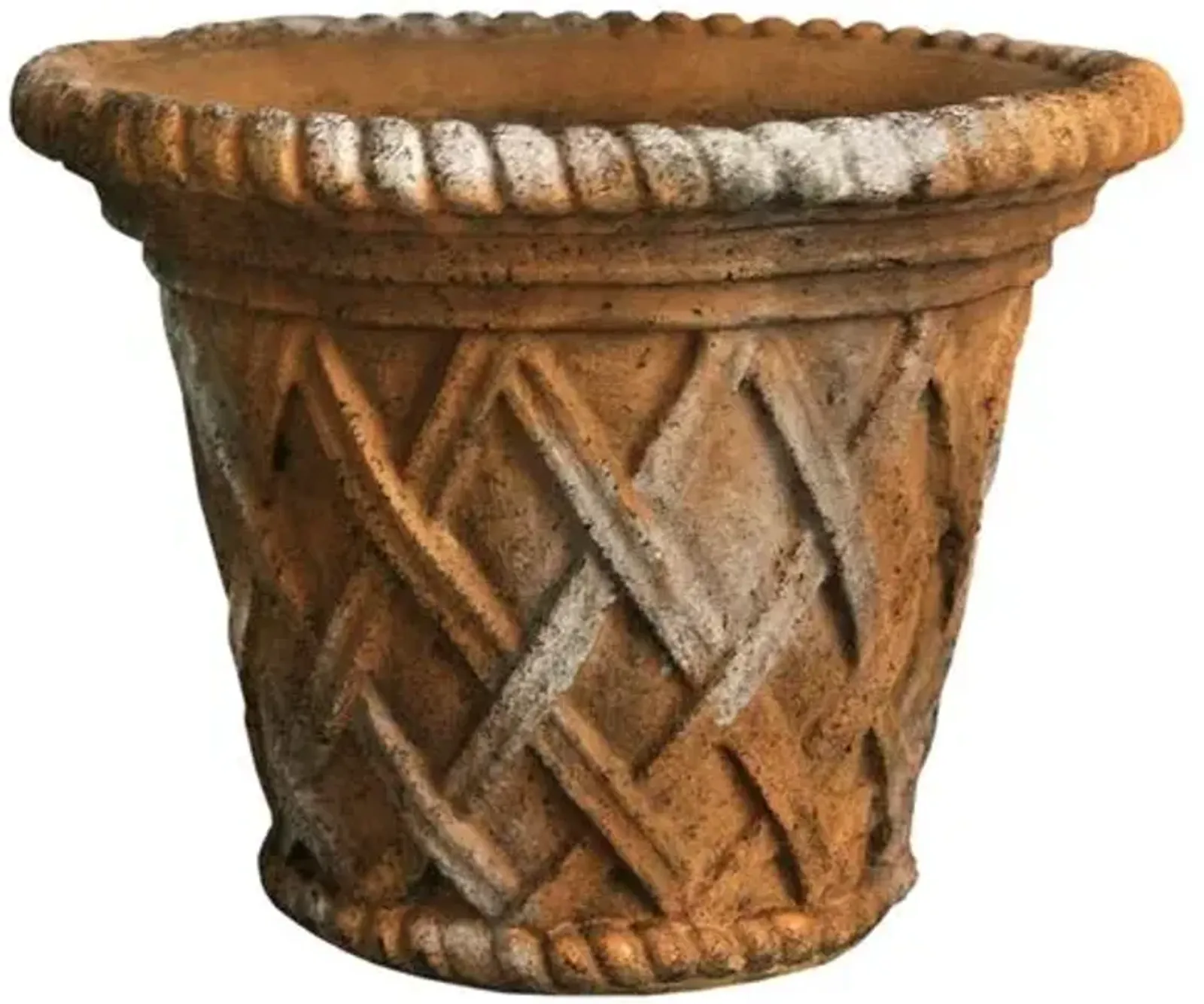 15" Lattice Outdoor Pot - Autumn Rose - Brown