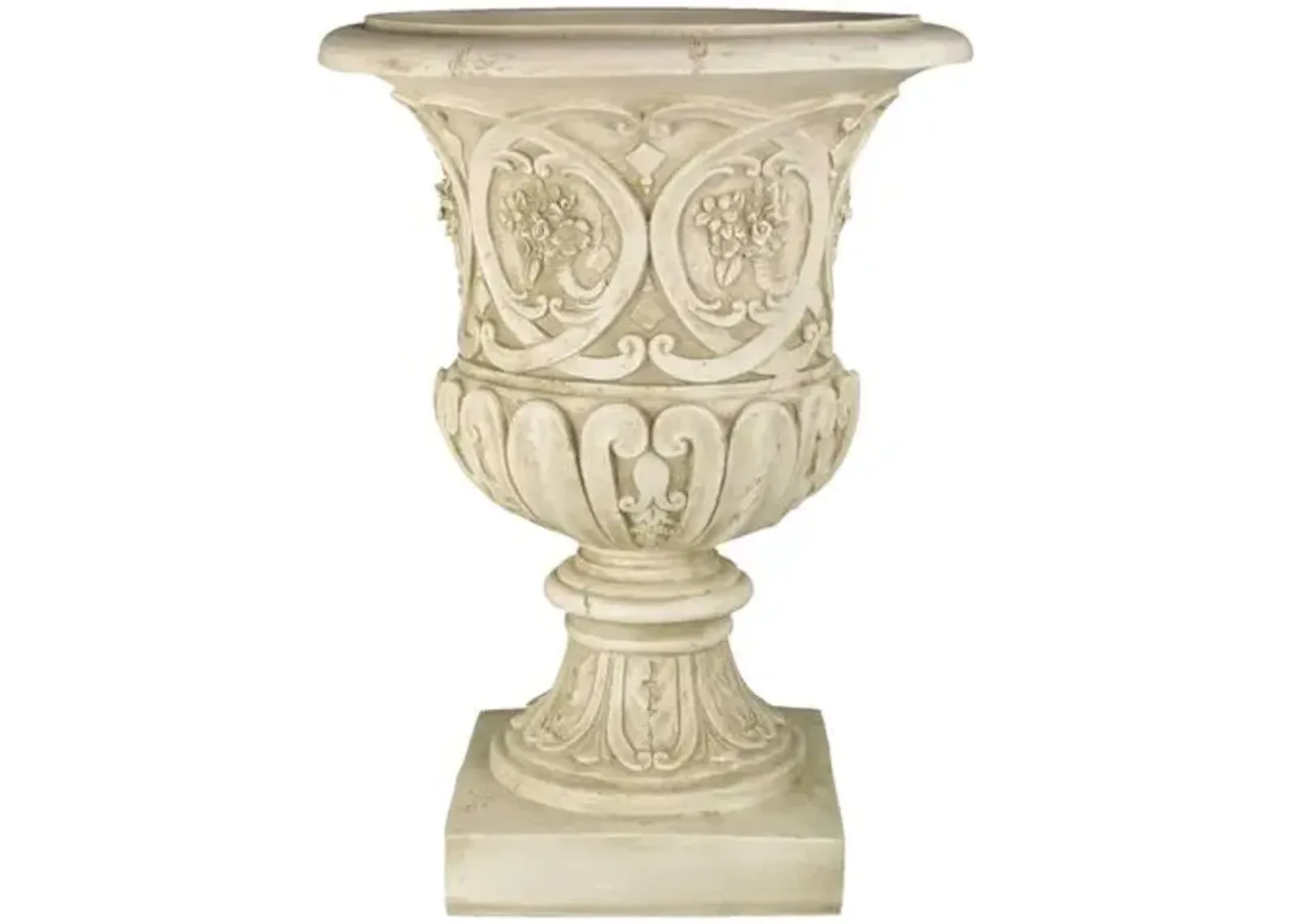 25" Lippie Outdoor Urn - Antiqued Stone - Beige