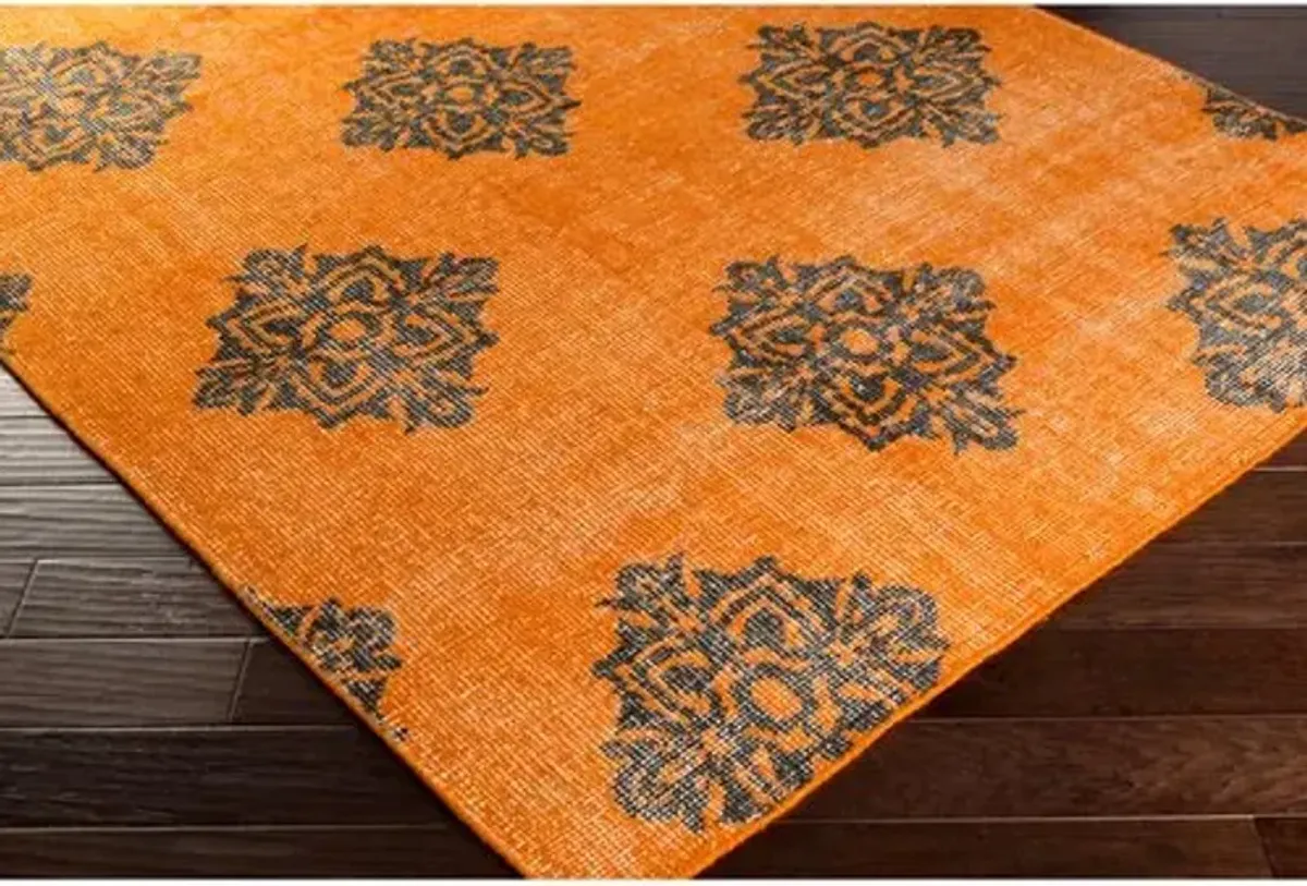 Zana Flat-Weave Rug - Orange - Orange