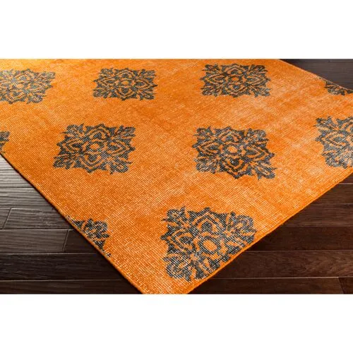 Zana Flat-Weave Rug - Orange - Orange
