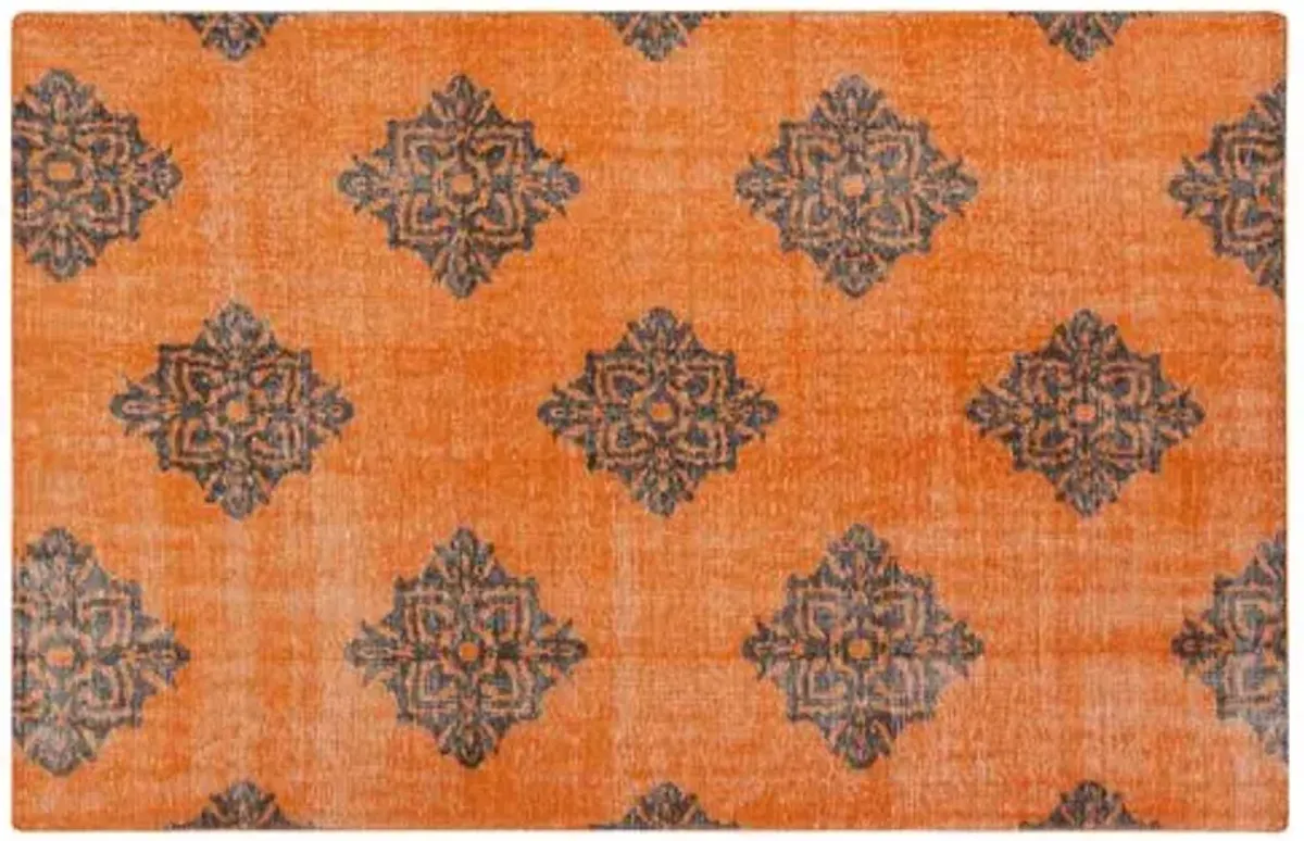 Zana Flat-Weave Rug - Orange - Orange