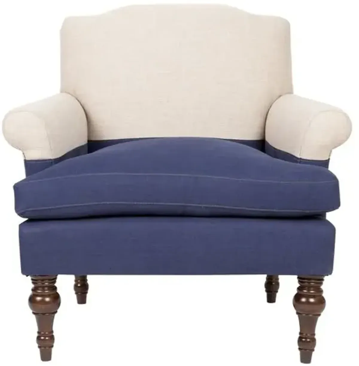 Eastwood Club Chair - Navy/Oatmeal - Kim Salmela - Hancrafted in the USA