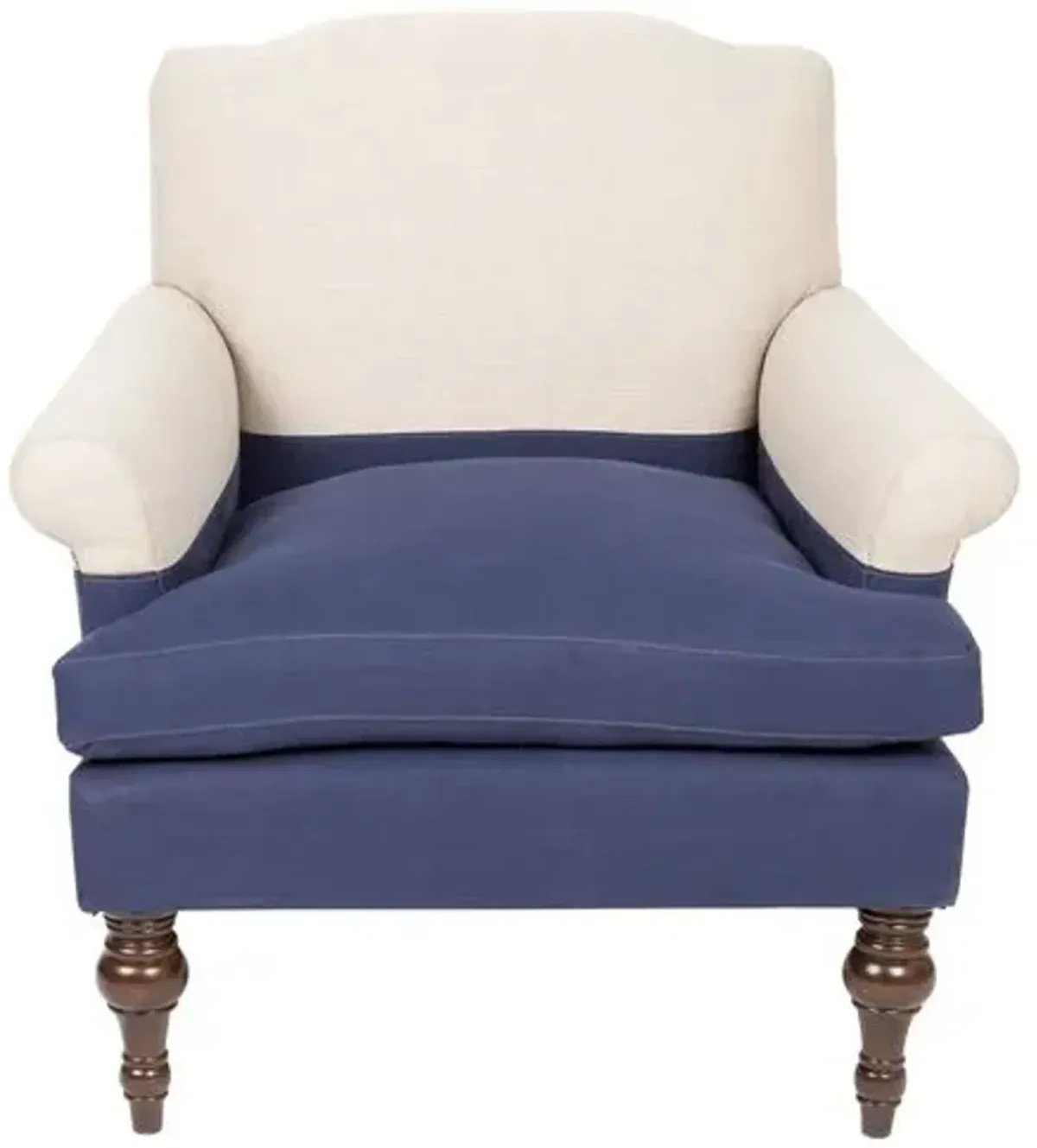 Eastwood Club Chair - Navy/Oatmeal - Kim Salmela - Hancrafted in the USA