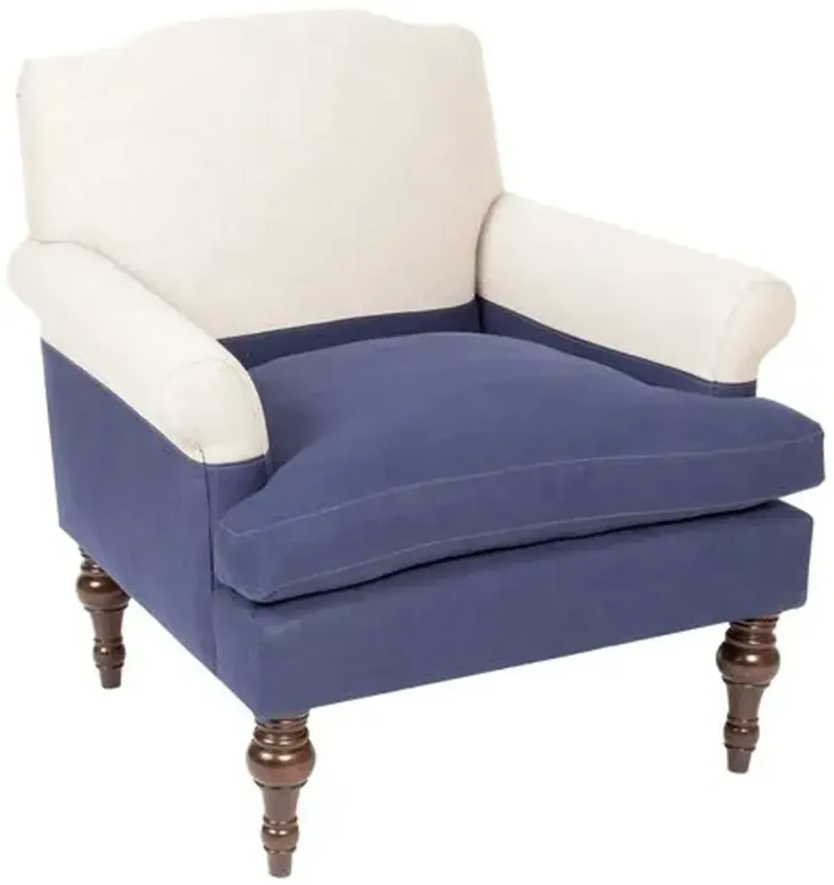 Eastwood Club Chair - Navy/Oatmeal - Kim Salmela - Hancrafted in the USA