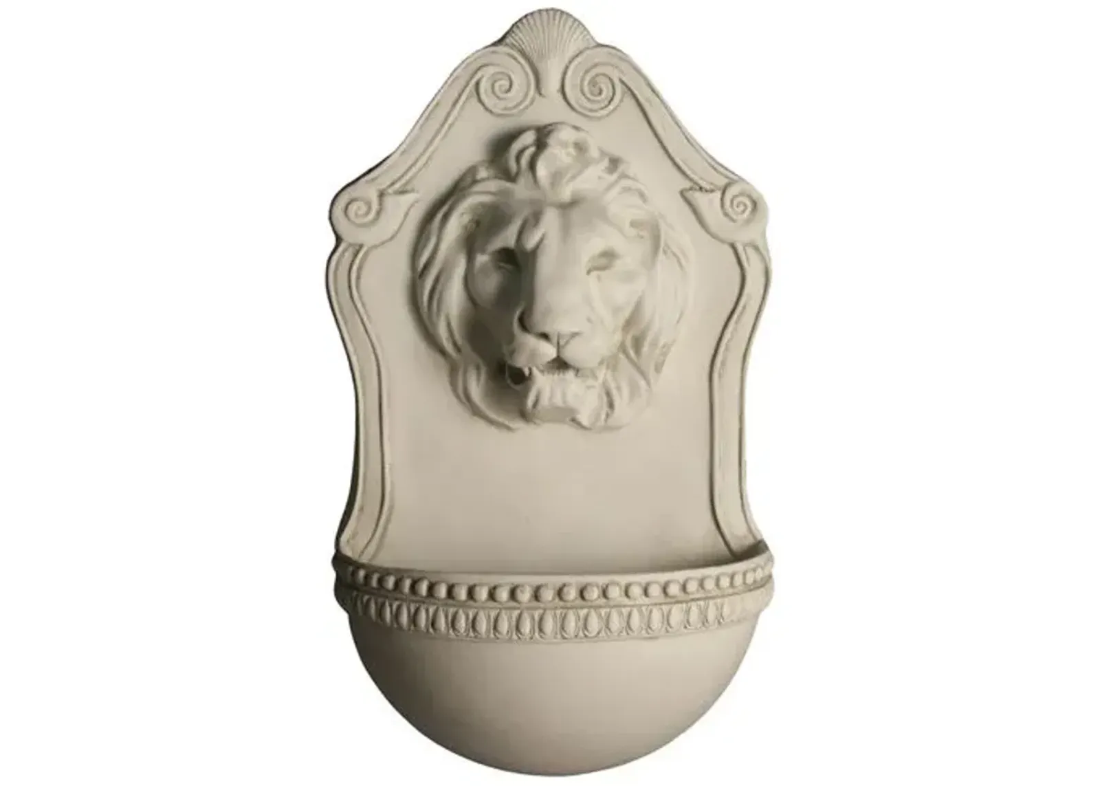 23" Aged Lion Wall Fountain - Beige