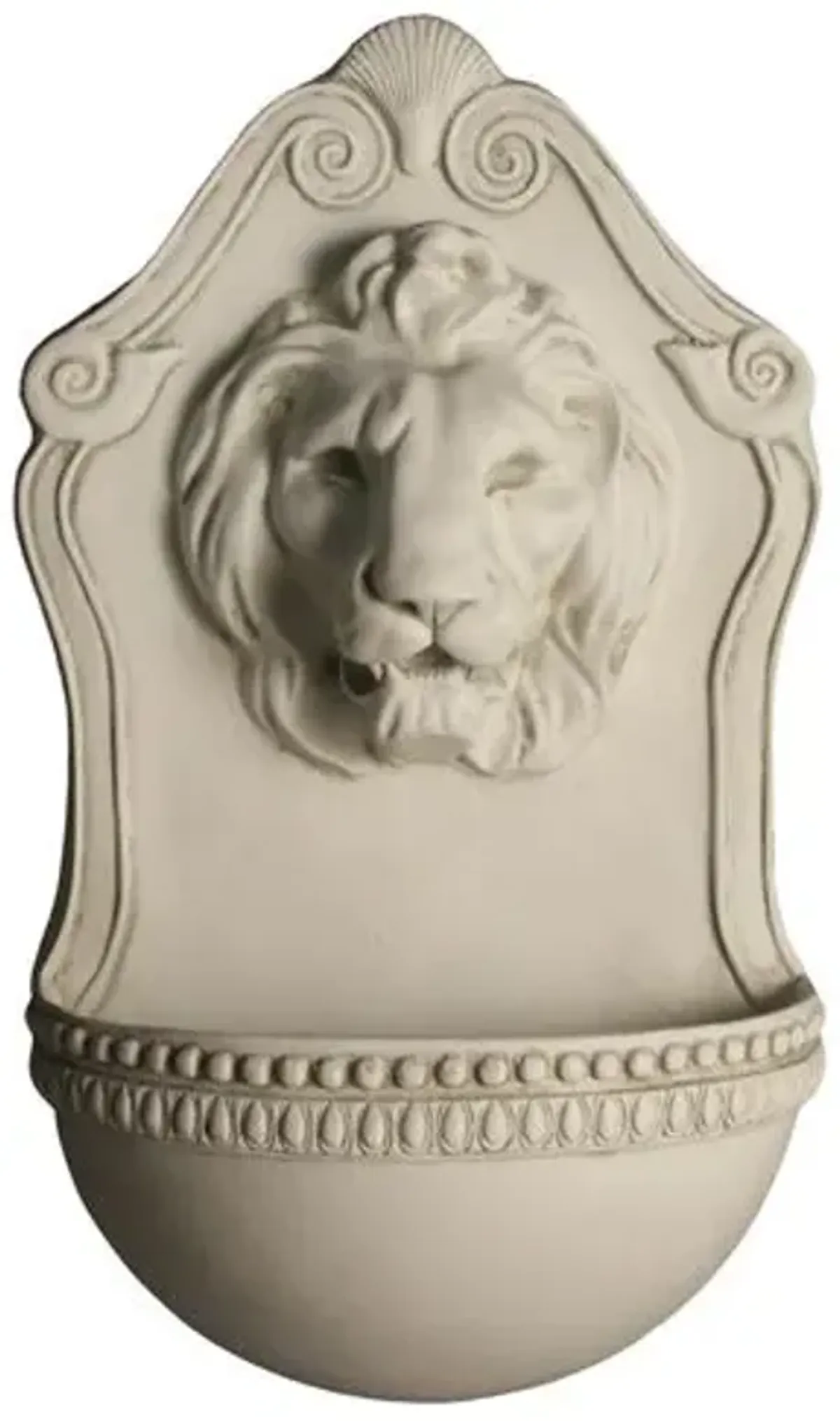 23" Aged Lion Wall Fountain - Beige