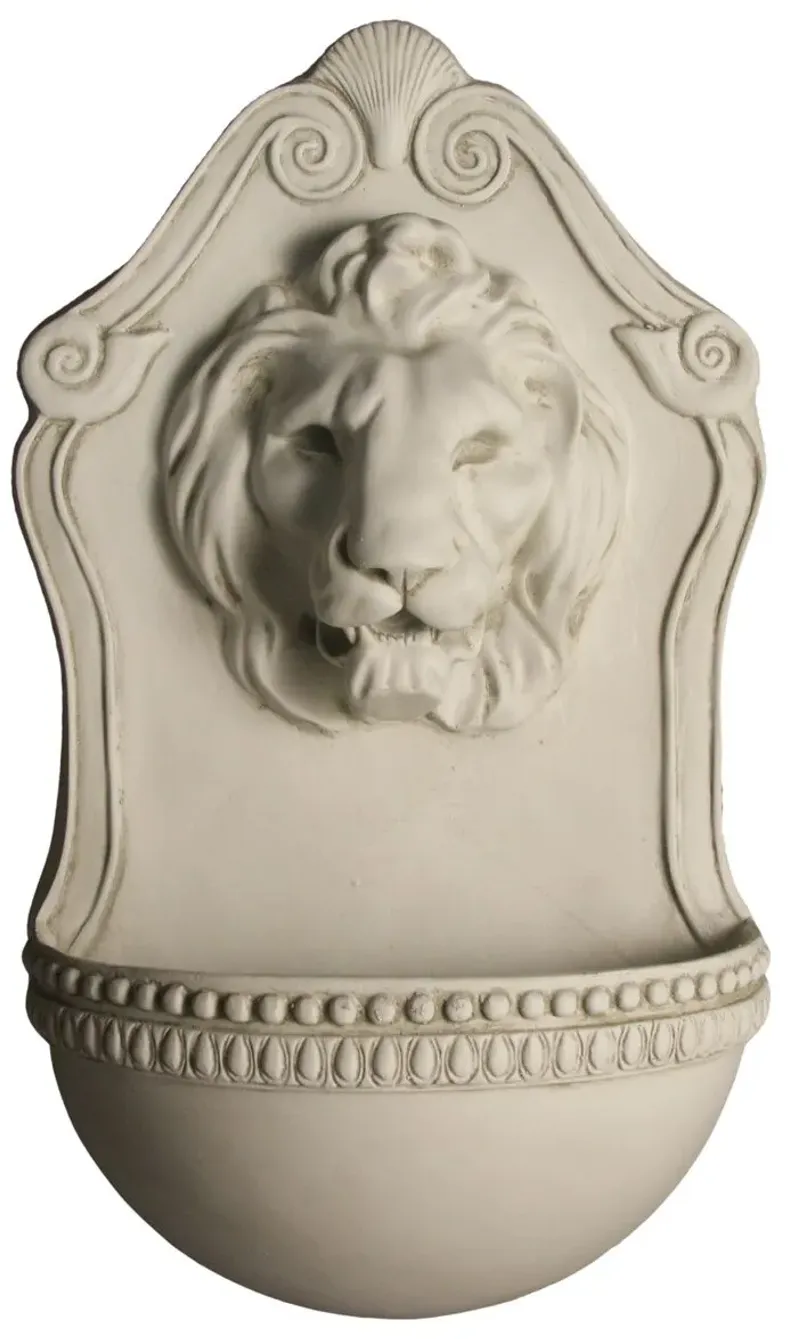 23" Aged Lion Wall Fountain