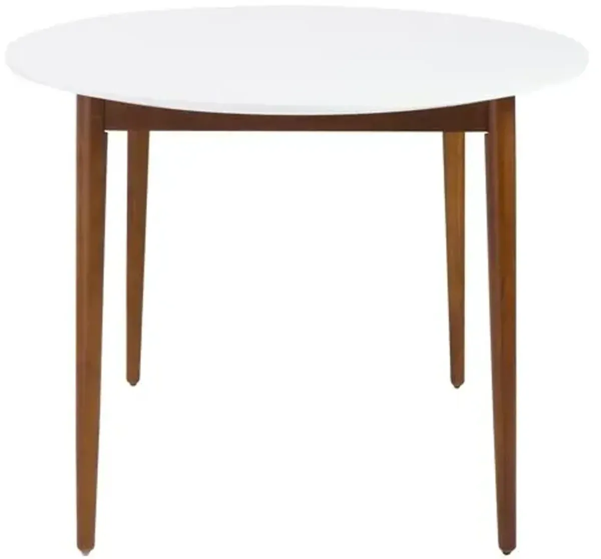 Lewis Oval Dining Table - White/Walnut