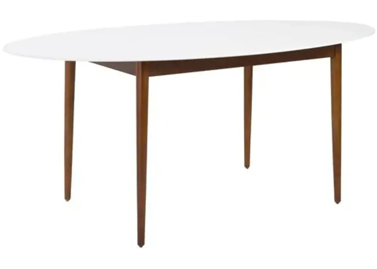 Lewis Oval Dining Table - White/Walnut