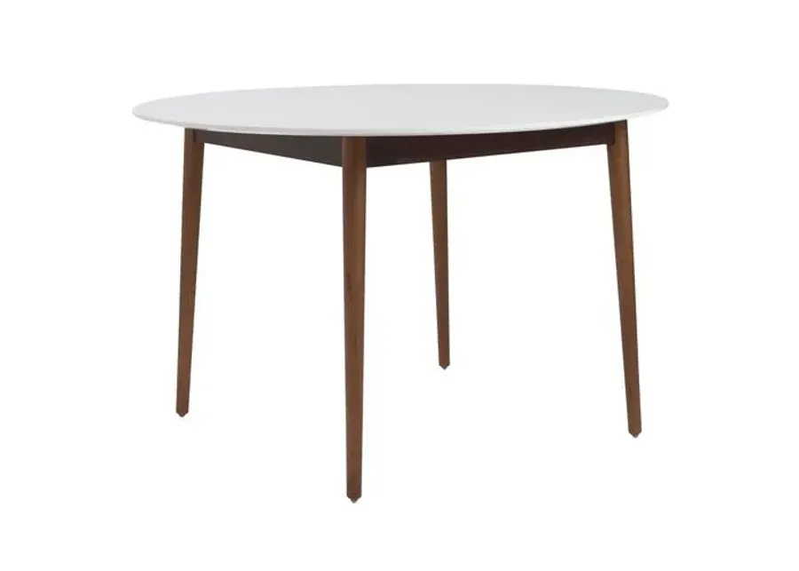 Lewis Round Dining Table - White/Walnut