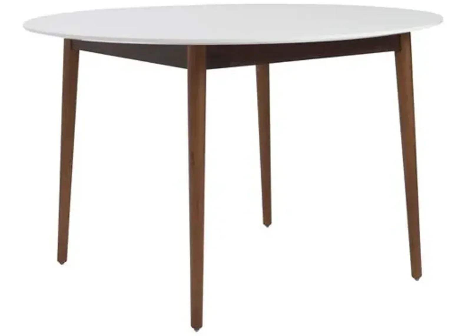 Lewis Round Dining Table - White/Walnut