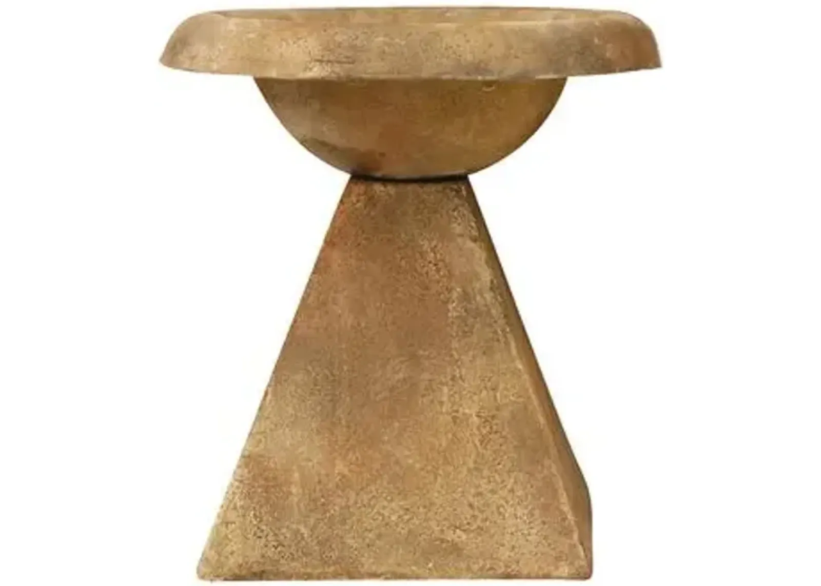 17" Modern Birdbath - Sandstone - Beige