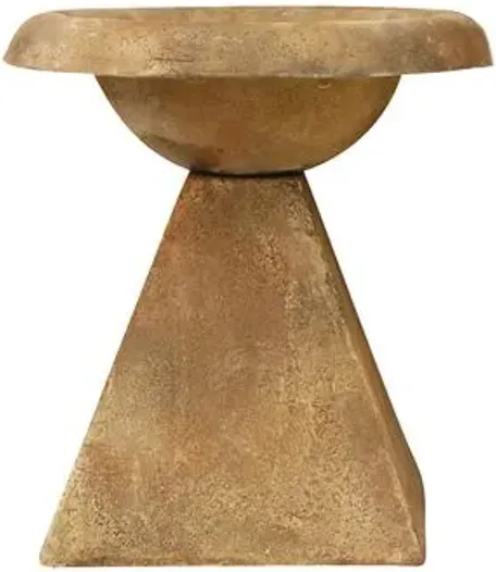 17" Modern Birdbath - Sandstone - Beige