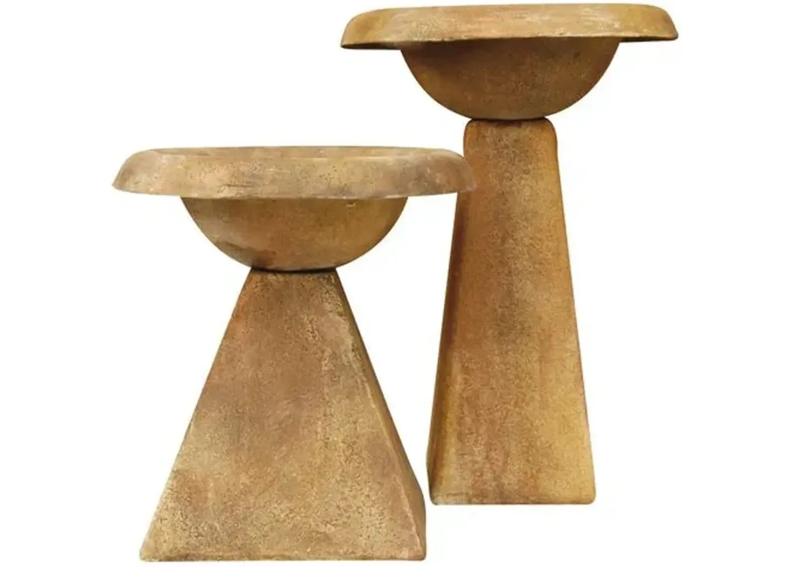 24" Modern Birdbath - Sandstone - Beige