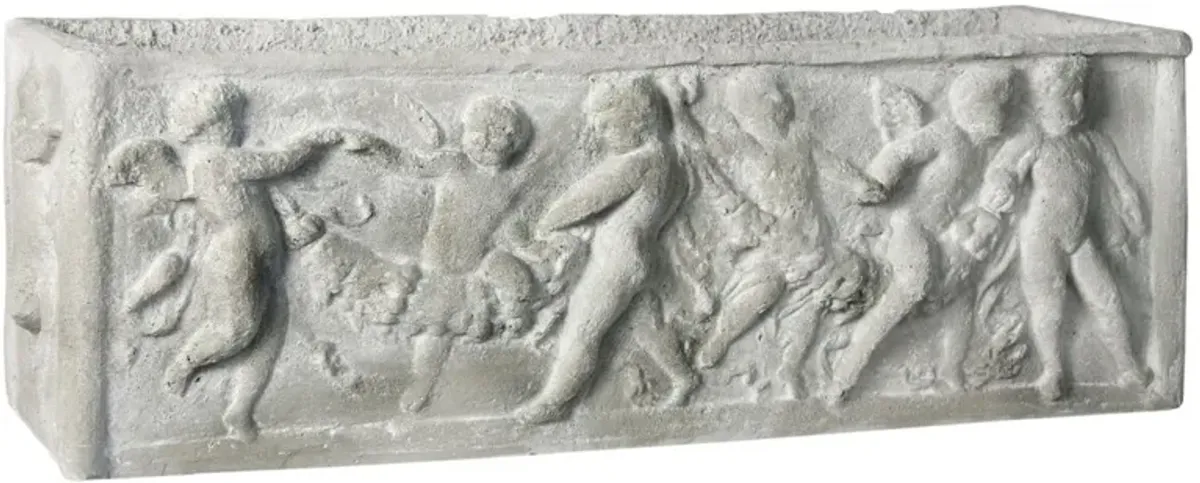 37" Cherub Planter, Weathered Stone