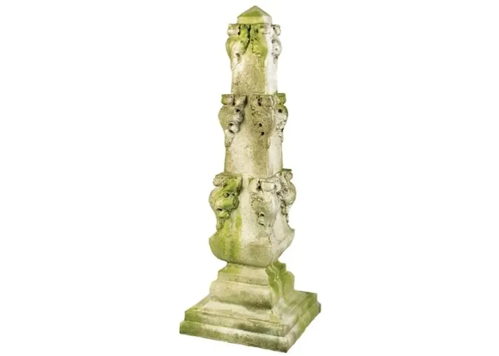 36" Parisian Obelisk - White Moss - Green