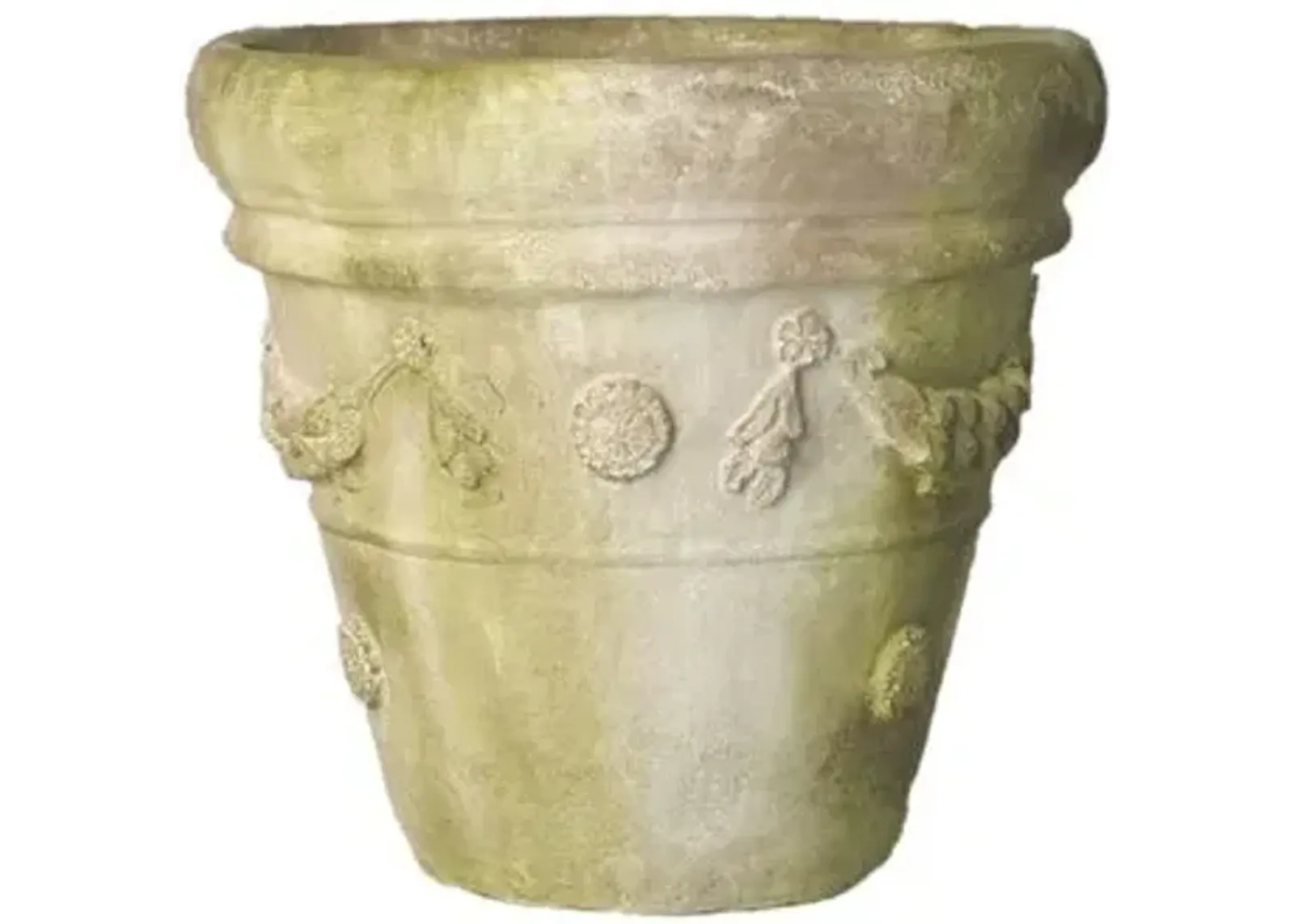 15" Boboli Garden Planter - White Moss - Beige - 15" x 15" x 13"