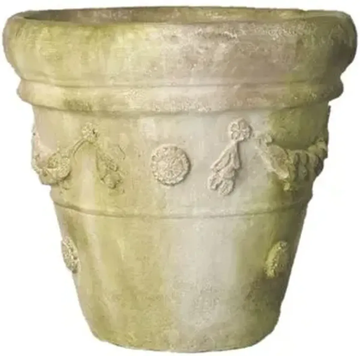 15" Boboli Garden Planter - White Moss - Beige - 15" x 15" x 13"