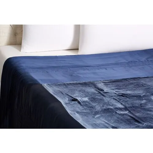 Silk Velvet Throw - Navy - Kumi Kookoon - Blue