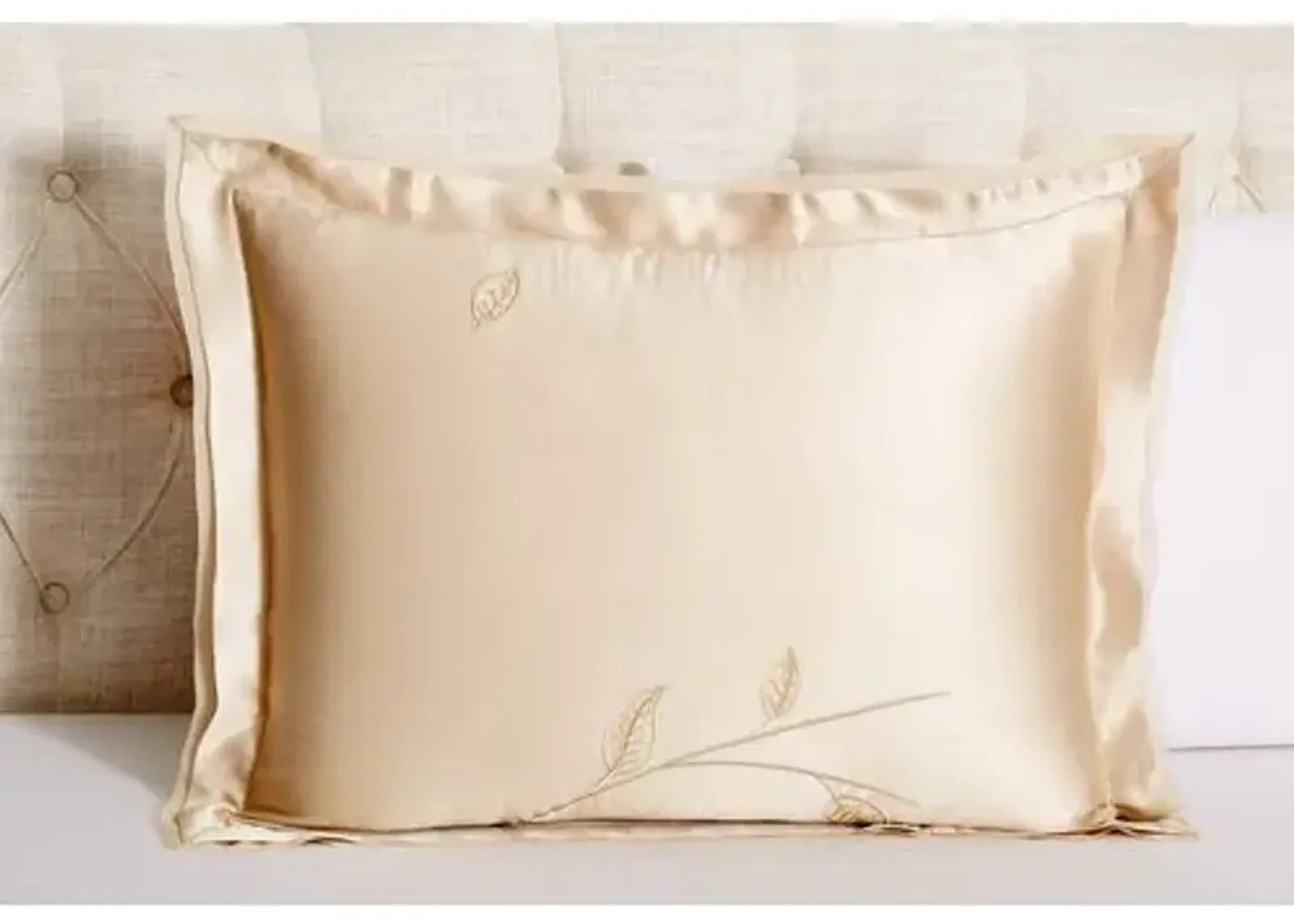 Leaf Standard Sham - Chardonnay - Kumi Kookoon - Ivory