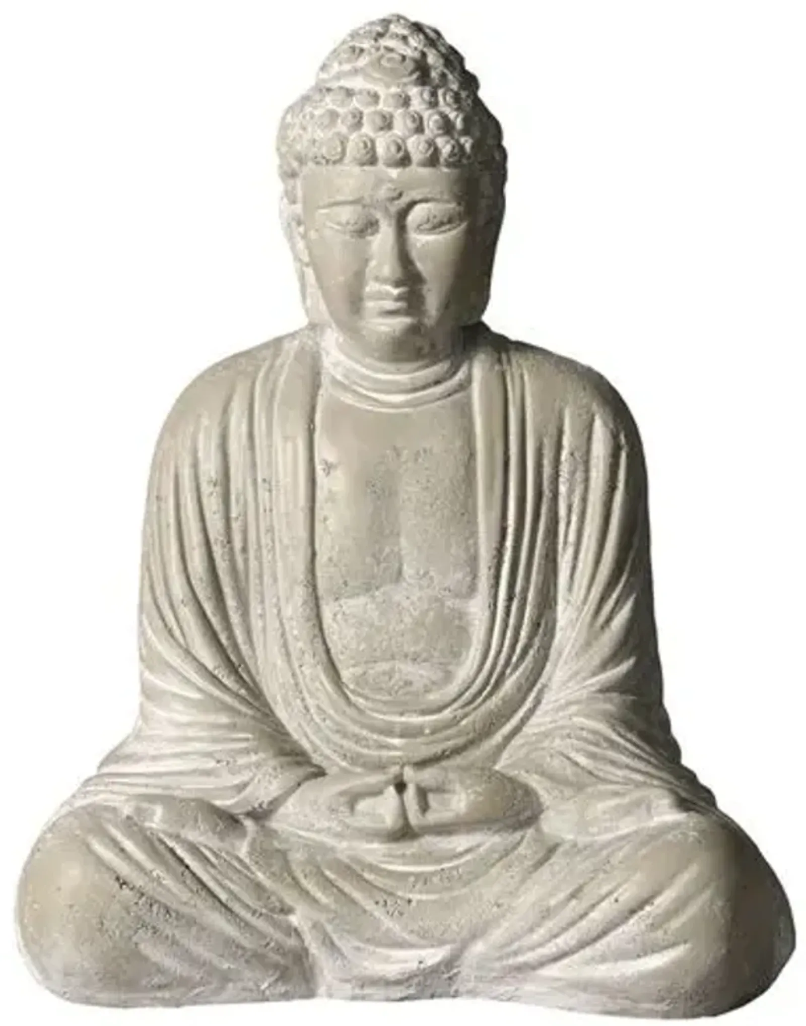 18" Meditating Buddha - Weather - Gray