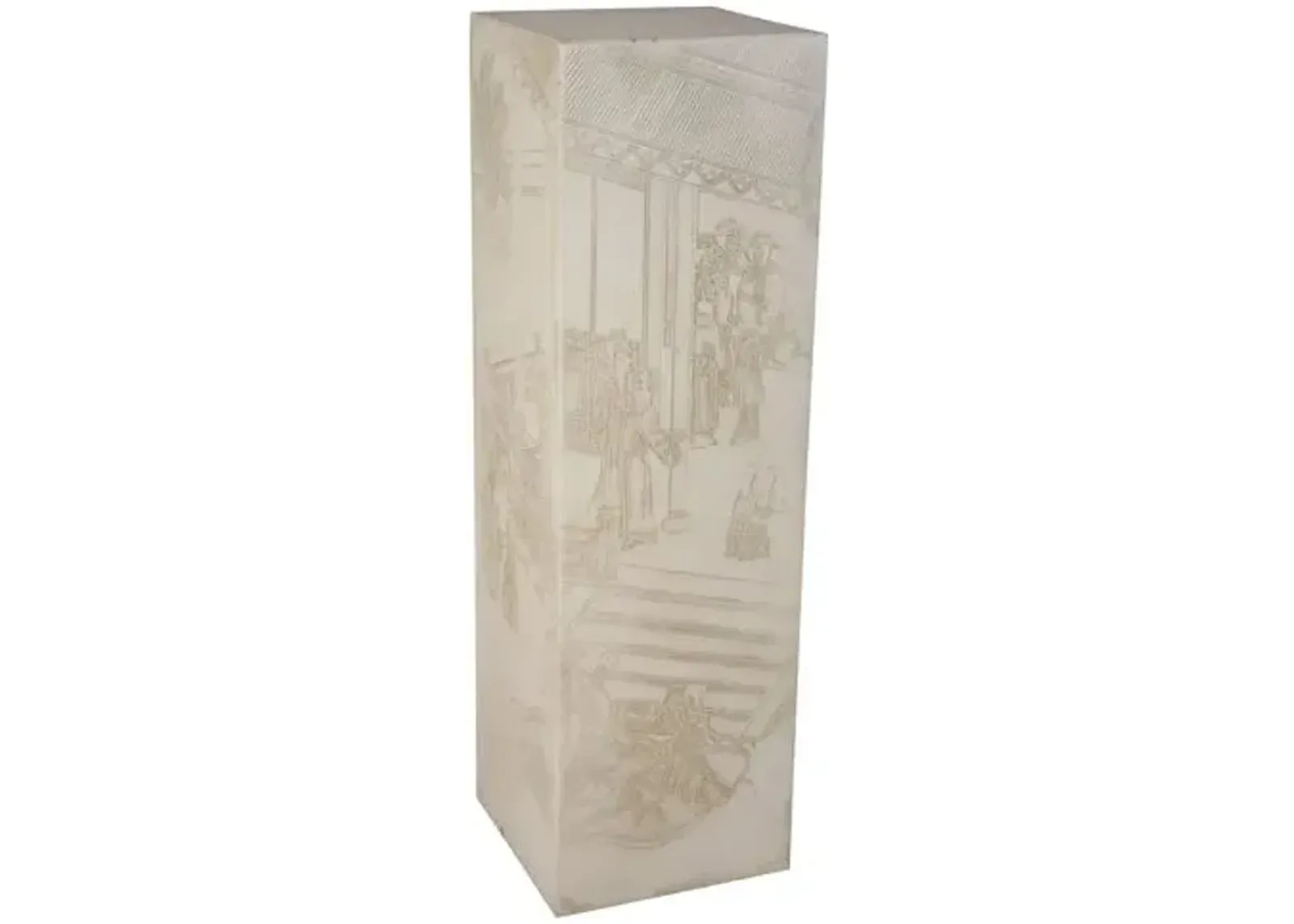 40" Oriental Rectangle Pedestal - Gray