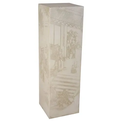 40" Oriental Rectangle Pedestal - Gray