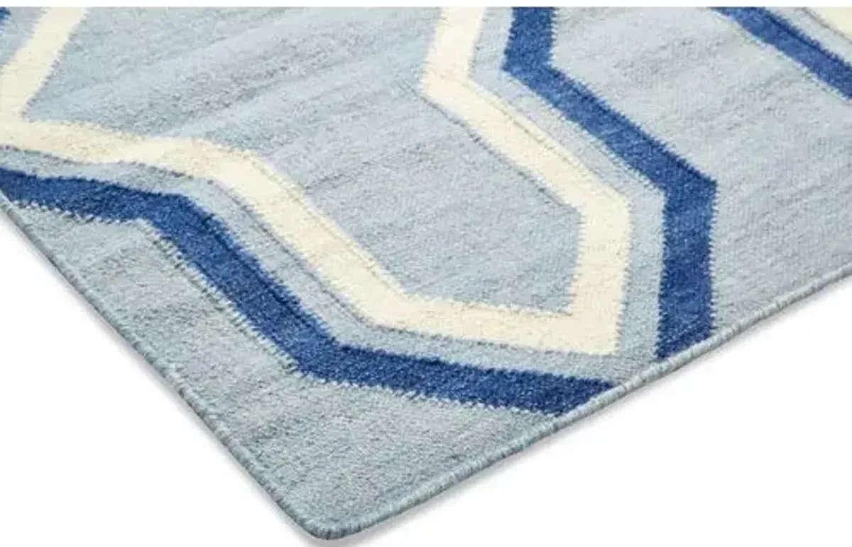 Celeste Dhurrie Rug - Blue - Blue