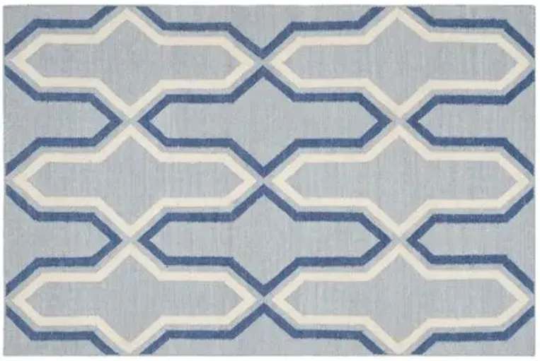 Celeste Dhurrie Rug - Blue - Blue