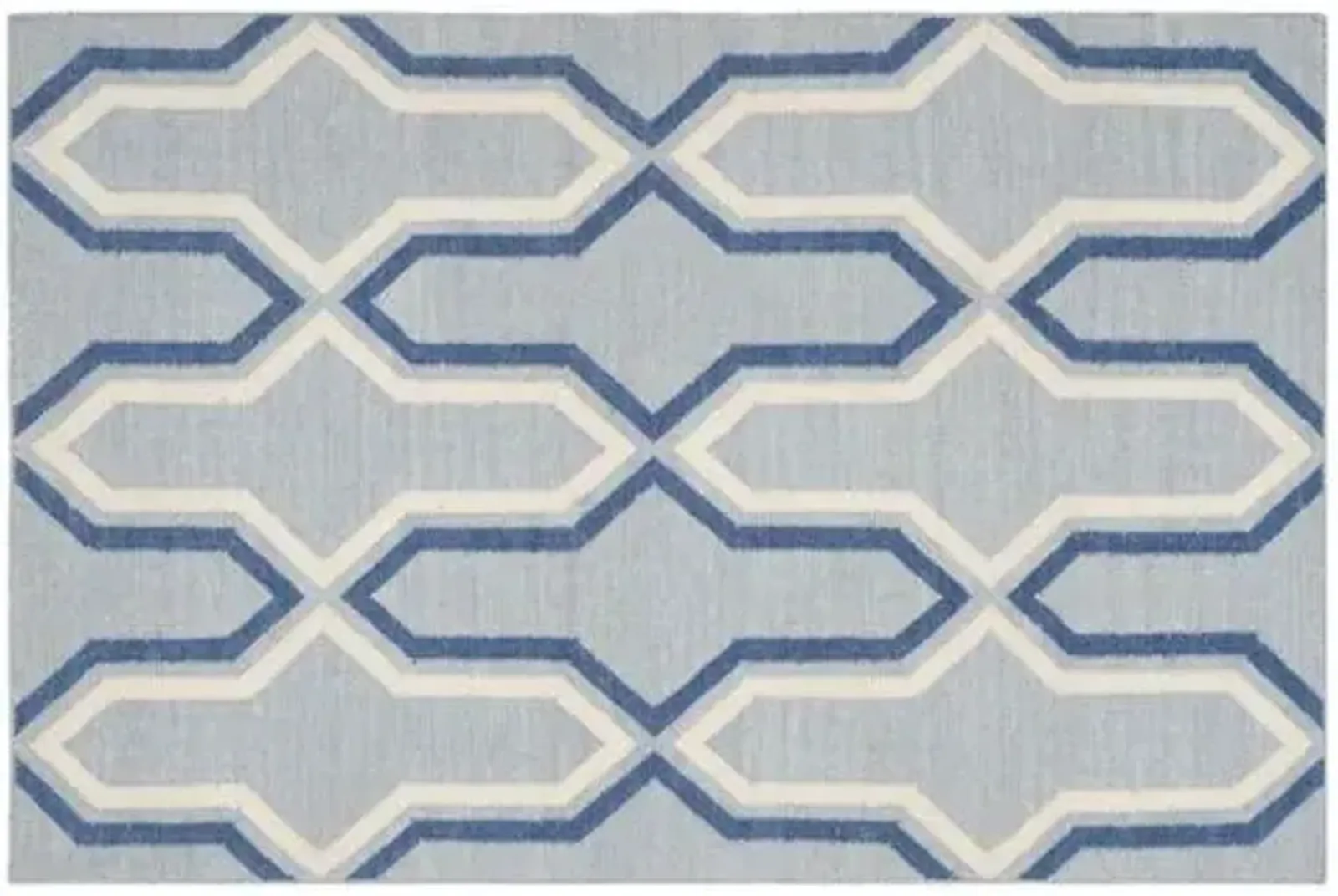 Celeste Dhurrie Rug - Blue - Blue