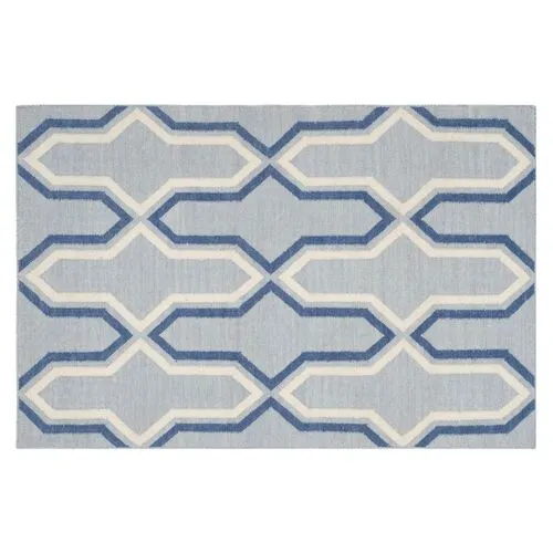 Celeste Dhurrie Rug - Blue - Blue