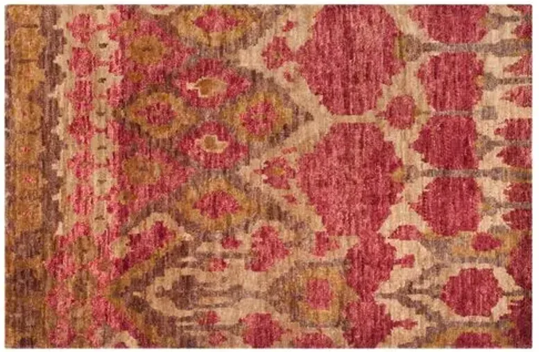 Bedelia Jute Rug - Natural/Gold - Red - Red