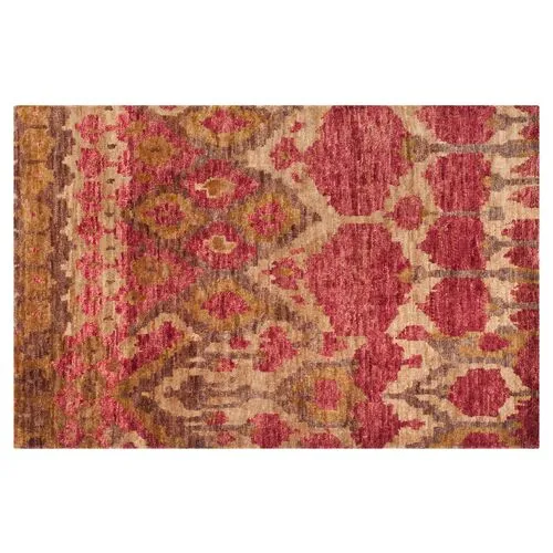 Bedelia Jute Rug - Natural/Gold - Red - Red