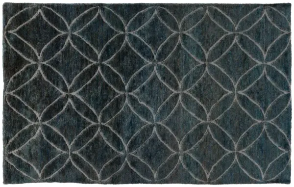 Trish Rug - Blue/Green - Black - Black