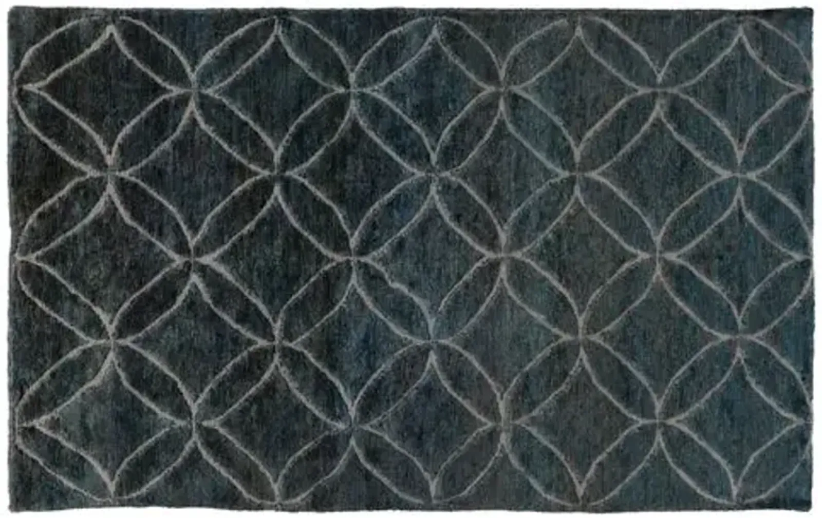 Trish Rug - Blue/Green - Black - Black