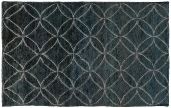 Trish Rug - Blue/Green - Black - Black