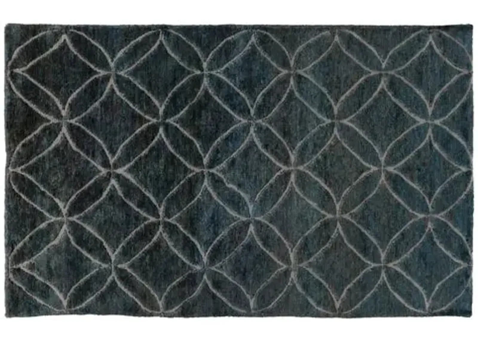 Trish Rug - Blue/Green - Black - Black