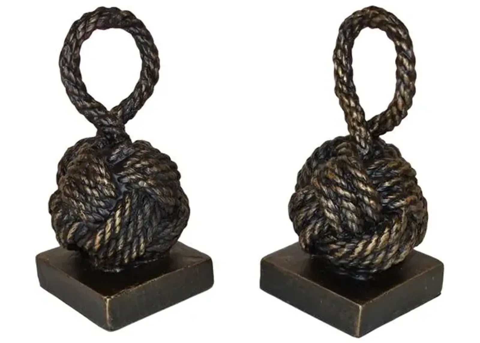 Mary Rope Knot Bookends - Bronze - Black