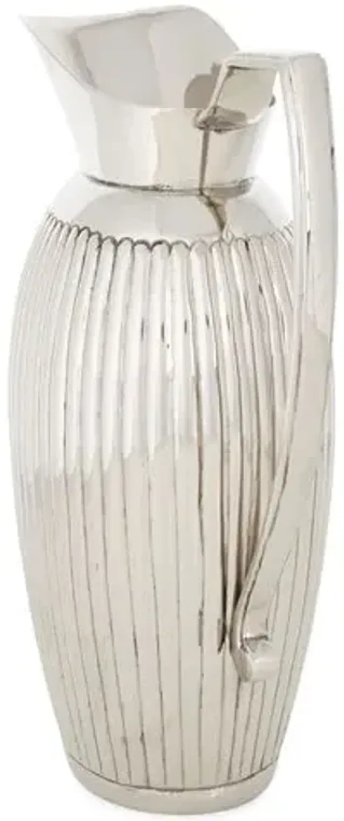 Nickel Ribbed Pitcher - Silver