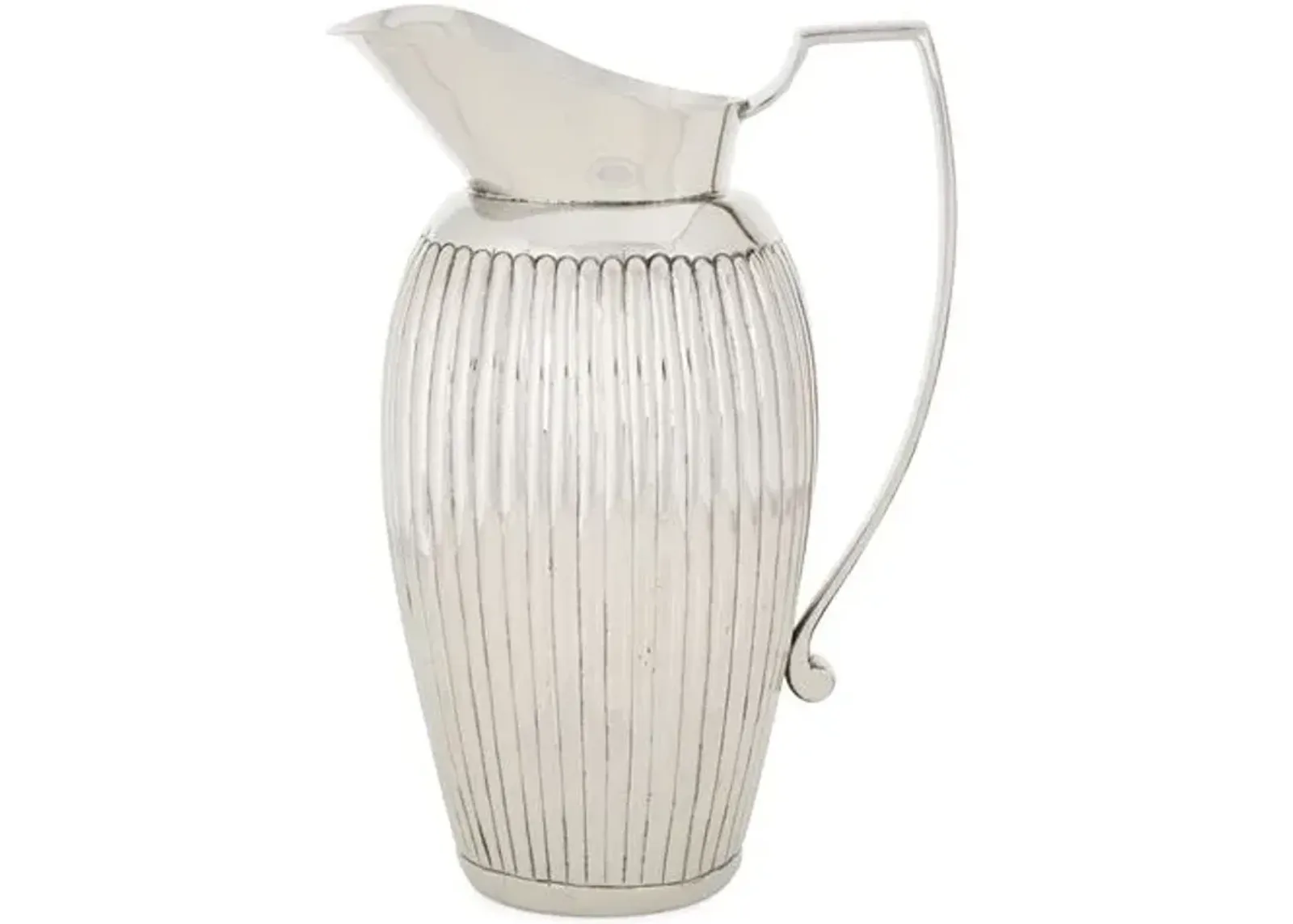 Nickel Ribbed Pitcher - Silver